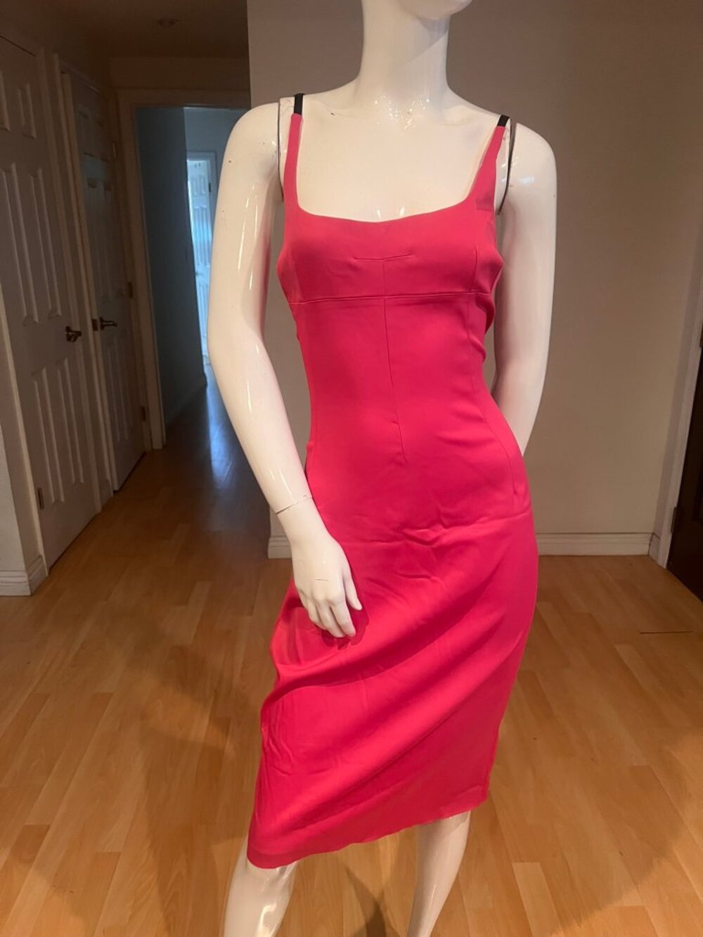 Y2K 2001 D&G DOLCE & GABBANA MIDI CREPE FITTED DRESS SIZE 46 IT / 10 US